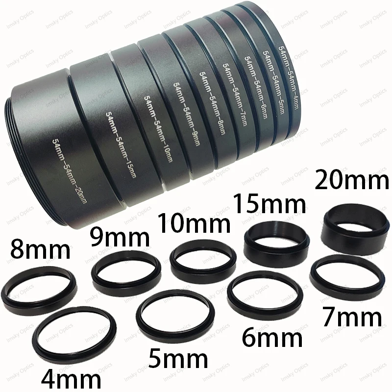 M42/M48/M54 Verlängerungsrohr-Kits 3/5/7/10/12/15/20/30/40/50 mm M48 x 0,75 auf beiden Seiten für Astronomie-Teleskop-Fotografie-T-Ring Image