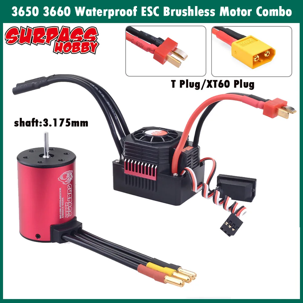 Surpass Hobby 3650 3660 KK Wasserdichte ESC-Bürstenlose Motorkombination für Wltoys 124019 104001 1/10 RC Auto RC Teile
