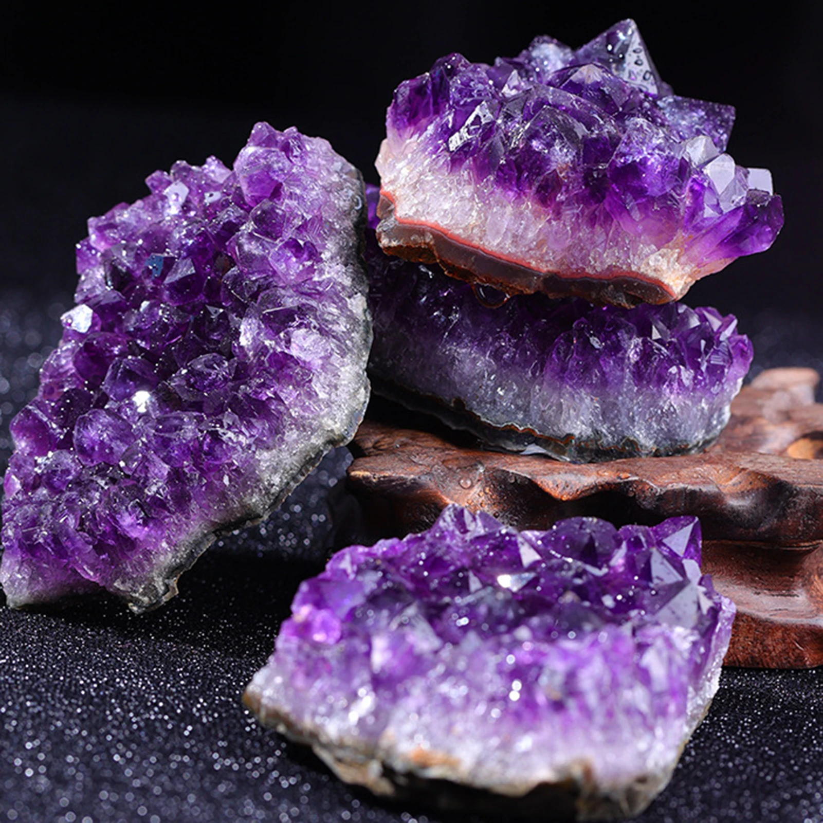 Amethyst Home Decor Ornament Natürlicher Amethyst Block Rohstein Glücklicher Reichtum Attraktion Dekoration Ornament für Home Office Image