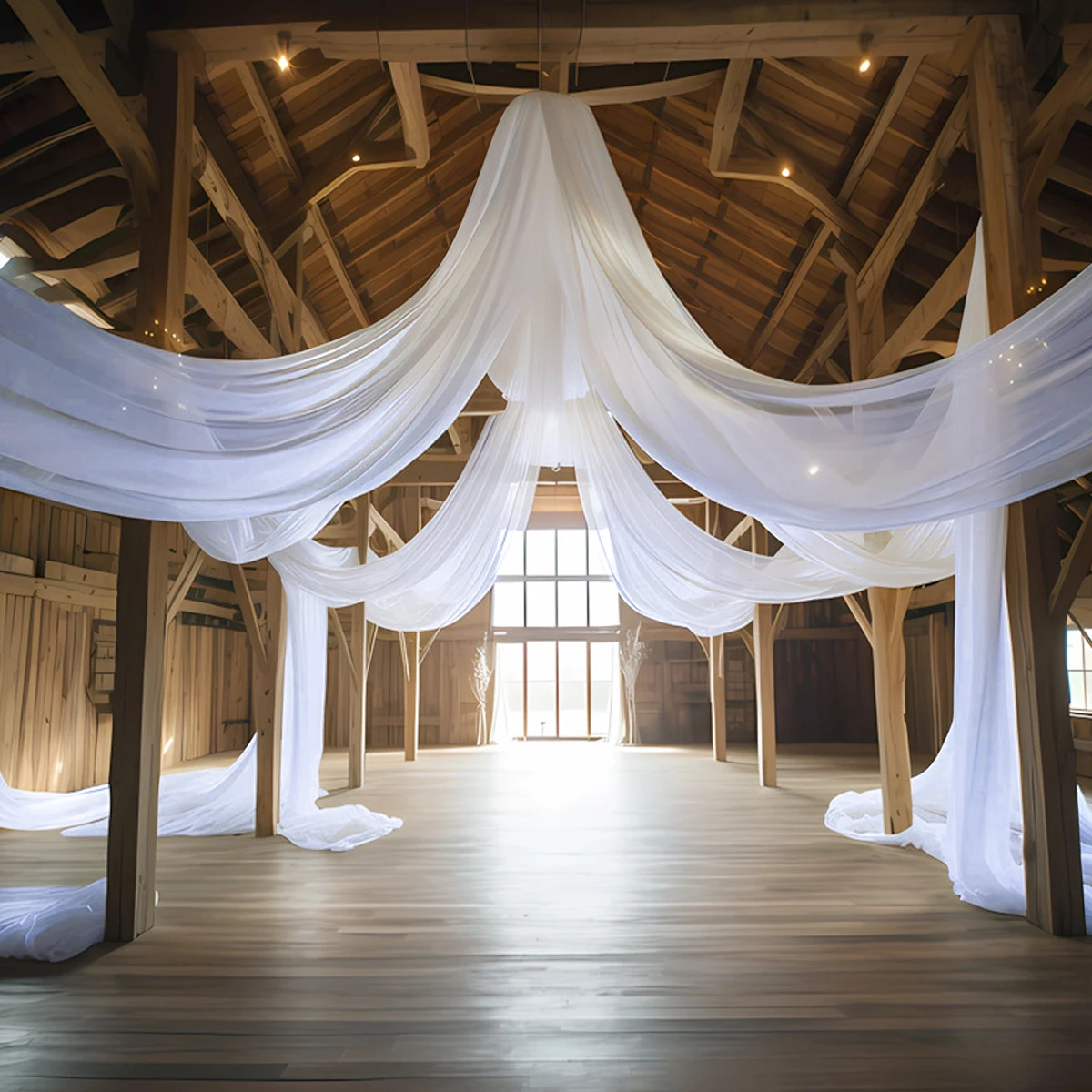 Hochzeit Bogen Drapieren Stoff Gaze Tüll Vorhang Romantische Hochzeit Zeremonie Bühne Dekor Geburtstag Party Hintergrund Tisch Läufer Image