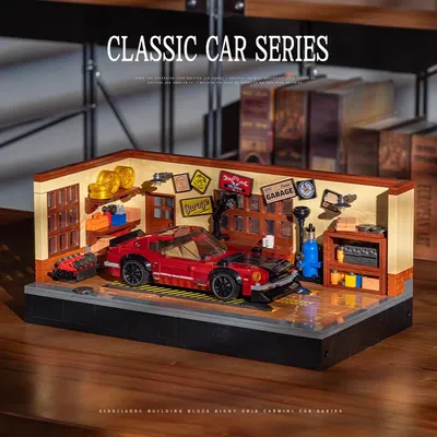 MOC City Speed Racing Z Fließheck Sportwagen Bausteine Garage Bau DIY Montage Ziegel Spielzeug für Kinder Erwachsene Geschenke Image