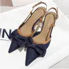 Bogen Spitzschuh Sandaletten Damen Mid Heels Pantoletten Schuhe Elegant 2025, Mode Party Hausschuhe