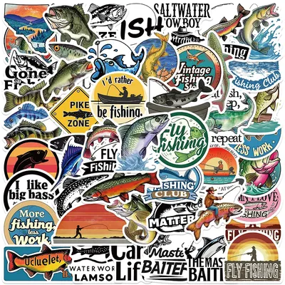 50 stücke Lustige Cartoon Outdoor Sport Gehen Angeln Aufkleber Wasserdichte Graffiti Für Gepäck Laptop Gitarre Telefon Vinyl Aufkleber Image