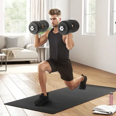 HOMCOM 30KG Adjustable Weights Dumbbells Set, Dumbbell Hand Weights for Home Office Gym Body Fitness