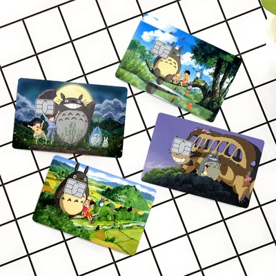 T-Totoro Diy Kredit-Debit-Karte Aufkleber Party Aufkleber Dekoration Wasserdicht Kleine Chip Karte Haut Aufkleber Image