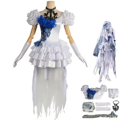 Anime Spiel Path To Nowhere Grab Cosplay Kostüm Weißes Hochzeitskleid Prinzessin Rock Schleier Frau Sexy Karneval Maskenball Anzug Image