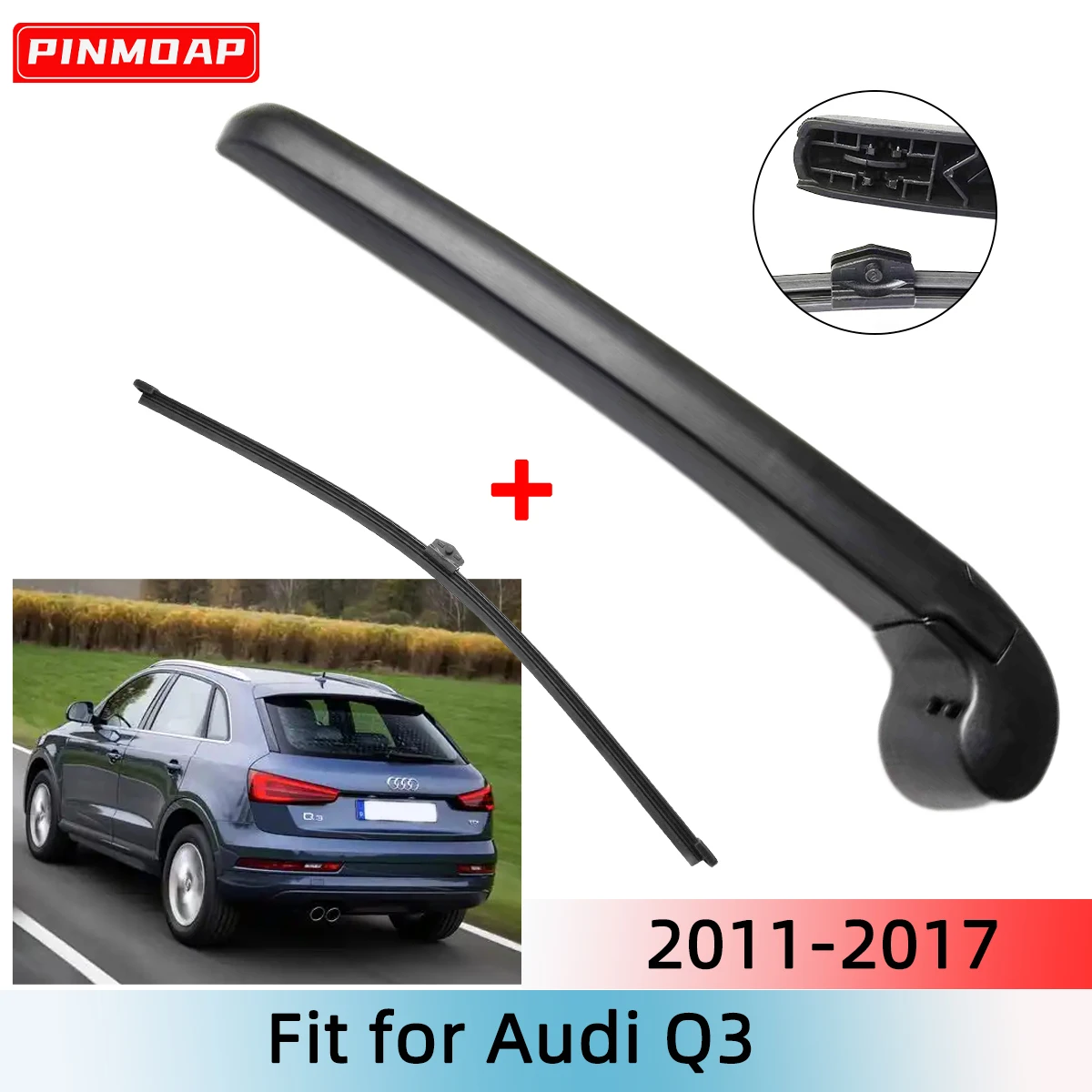 1/2PCS Heckscheibenwischerblatt Wischerarm Kit für Audi Q3 2011--2017 Windschutzscheibe Windschutzscheibe Heckscheibe Image
