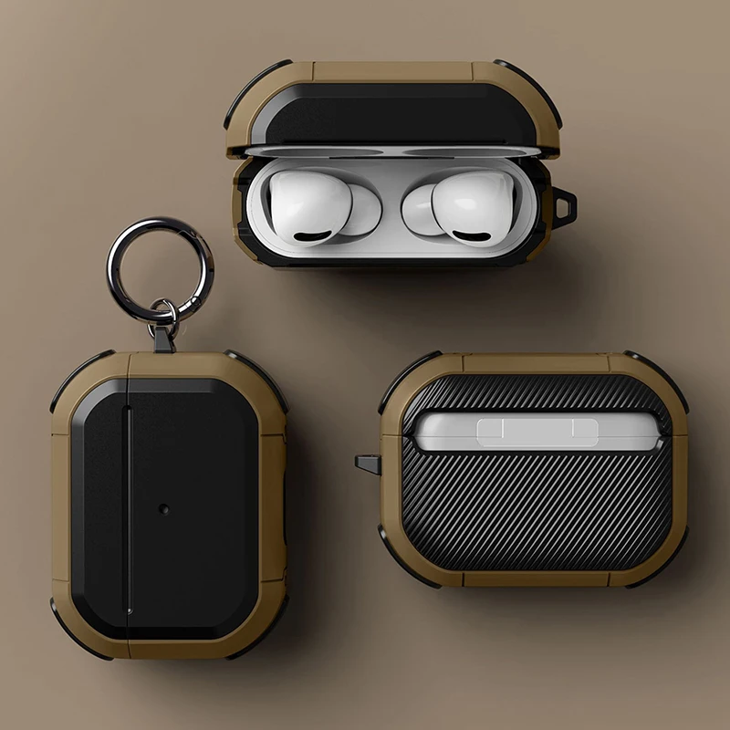 Abdeckung für Apple Airpods Pro 2 2022, luxuriöse Schutzhülle für Kopfhörer, für Air Pods Pro 1 2 3, stoßfeste Hülle mit Haken Image