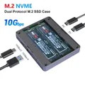 Custodia Dual Bay NVMe SATA SSD Custodia per disco rigido M.2 Dual NVMe 10Gbps USB C 3.2 GEN2 Adattatore per scatola per disco rigido esterno