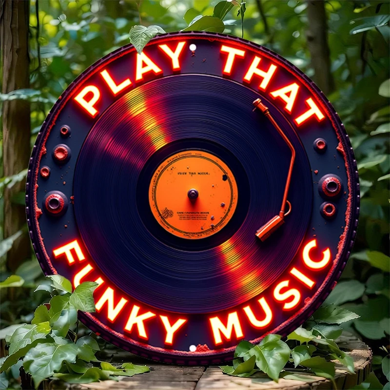 Disque vinyle Vintage néon 8 pouces en bois, décor de maison, dortoir, décor de jardin, panneau mural, Patio extérieur, cadeau de jardinage