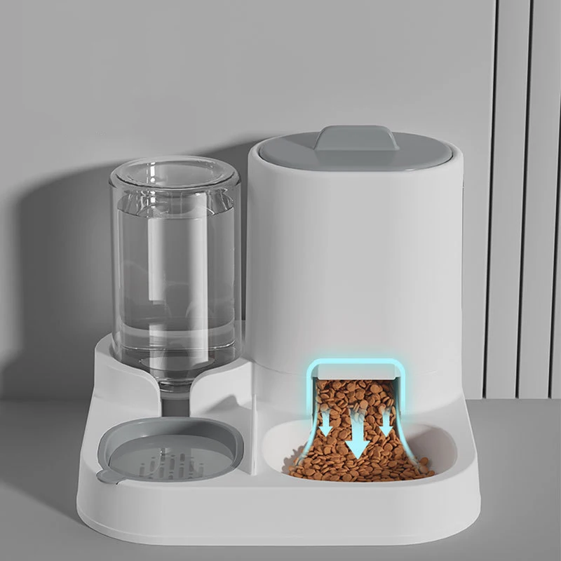 Fabricant d'eau d'alimentation pour animaux de compagnie deux en un nourriture lisse grande capacité eau d'alimentation intégrée bol à vent simple bol de nourriture pour chat bol pour chien