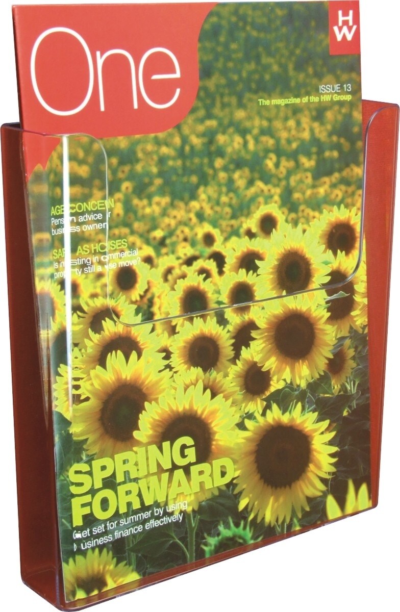 Deflecto Prospektständer A4 hoch 1 Fach transparent Packung mit 6 Stück Image