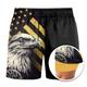 Independence Day Men's Eagle US Flag Patriotic Lined Shorts 2 in 1 Board Shorts Swim Shorts Mid Waist Hawaiian Holiday Side Pockets With Compression Liner Elastic Drawstring Waist Designer Clothing