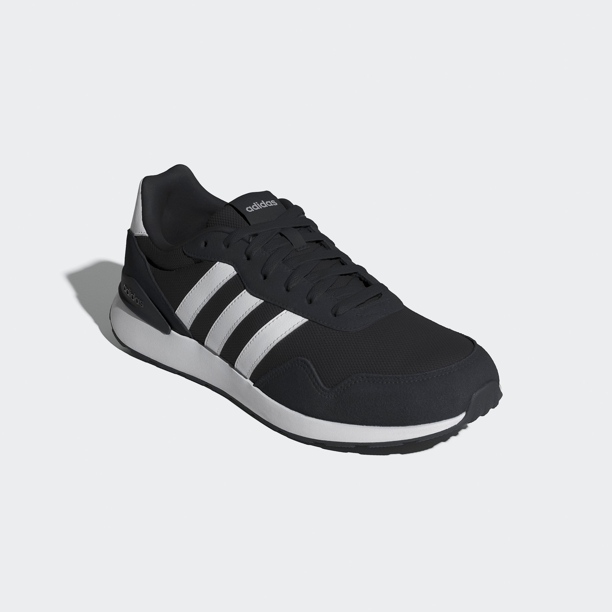 Sneaker ADIDAS SPORTSWEAR "RUN 60S 4.0", Herren, Gr. 44, schwarz-weiß (core schwarz, cloud weiß, core schwarz), Leder, Textil, Schuhe Sneaker