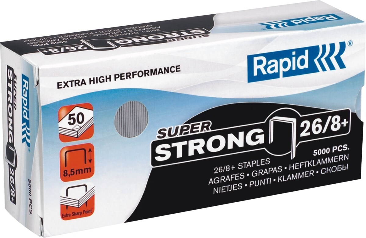 Rapid Heftklammern 26/8+ verzinkt Super Strong VE=70x5000 Stück Image
