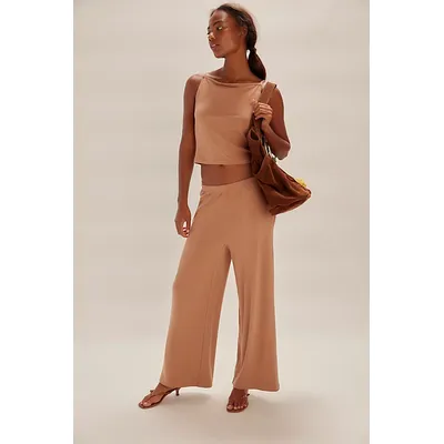 Good Feels Pant Set by free-est at Free People in Latte, Size: Medium