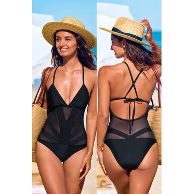 Backstage Pass Black Mesh One-Piece Swimsuit