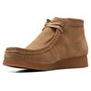 Schnürboots CLARKS "Wallabee", Herren, Gr. 42, beige (sandfarben), Veloursleder, casual, Schuhe, Desert Boots, High Top Sneaker mit Wechselfußbett
