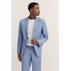 Anzugsakko BUGATTI, Herren, Gr. 54, 320, hellblau, 75% Wolle, 22% Polyester, 3% Elasthan, unifarben, elegant, normal, Langarm Manschette, Sakkos, mit Reverskragen