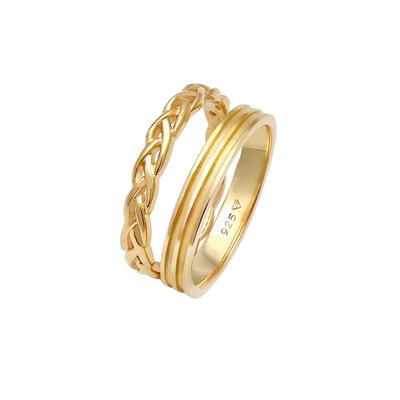 Elli Bandring Basic Zopf Knoten 2er Set 925 Silber 58 Damen Image