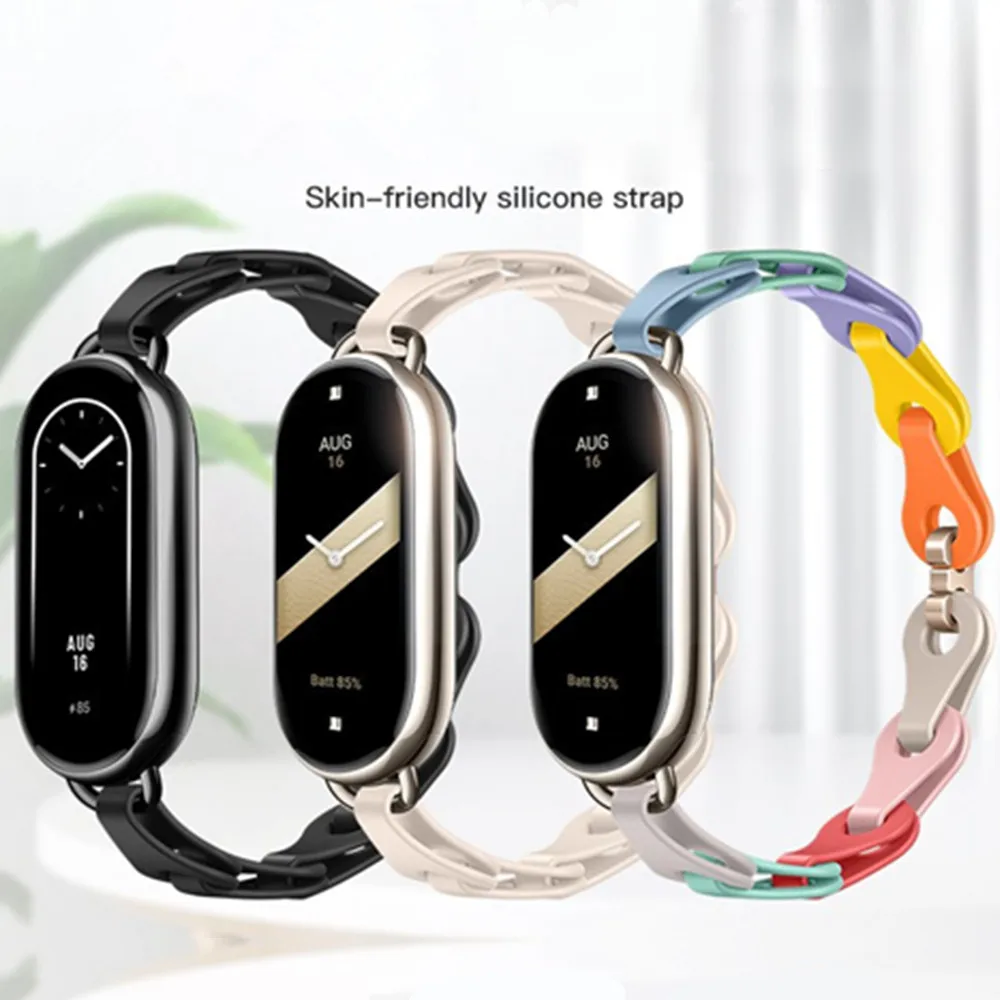 Silikon Strap Für Xiaomi Mi Band 9 8 Sport Smart Uhr Armband Für Miband 8/9 Zubehör Mode Ersatz armband Image