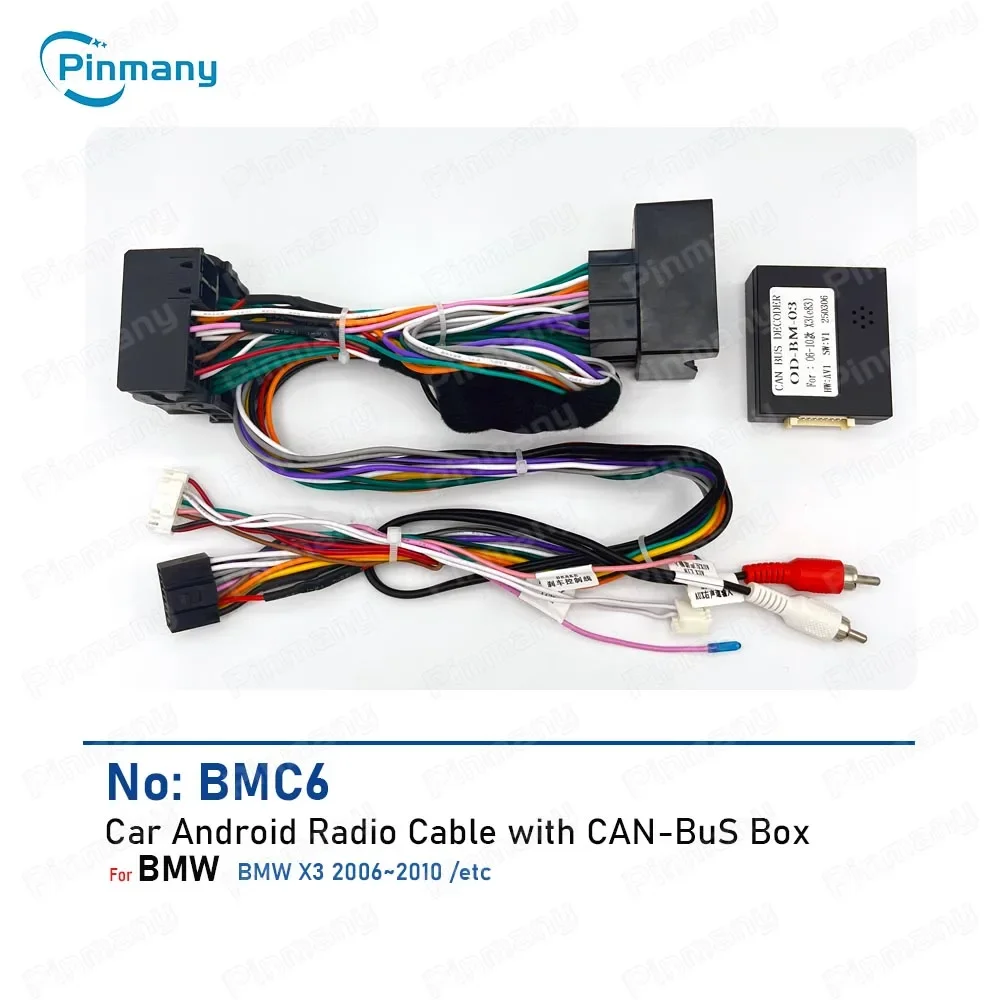 Auto-Stereo-Kabeladapter Android-Headunit Stromkabel Audio-Anschluss OUDI CAN-Bus-Decoder BMC6 für BMW X3 2006~2010 Image