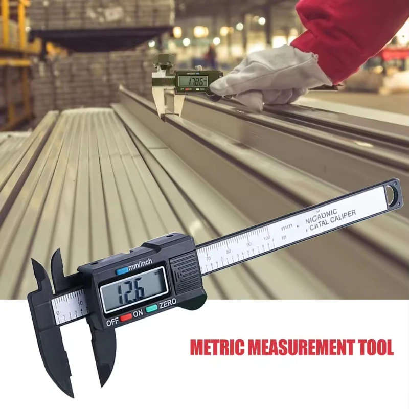 Digitaler Messschieber, Innen- und Außendurchmesser messend, Messtiefe, mit LCD-Bildschirm, Holzbearbeitungsmessgerät Image