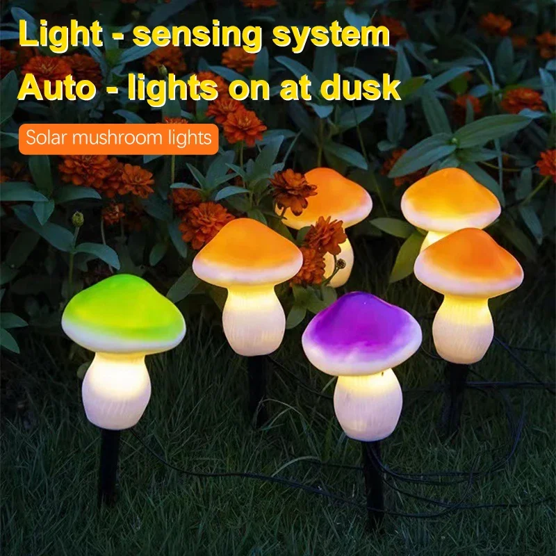 Mehrere LED Solar Lampen String Pilz Rasen Fee Im Freien Für Garten Terrasse Terrasse Weg Landschaft Dekoration Lampe Solar Lichter