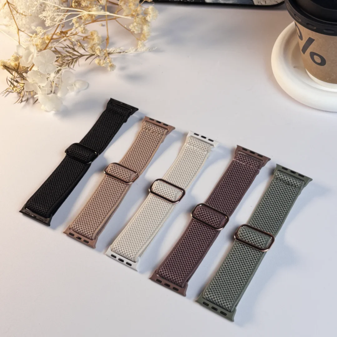 Geflochtenes Armband für Apple Watch Band 40 mm 44 mm 45 mm 40 mm 42 mm 38 mm Correa Nylonarmband iWatch Serie 3 5 SE 6 7 8 9 Ultra2 49 mm Image