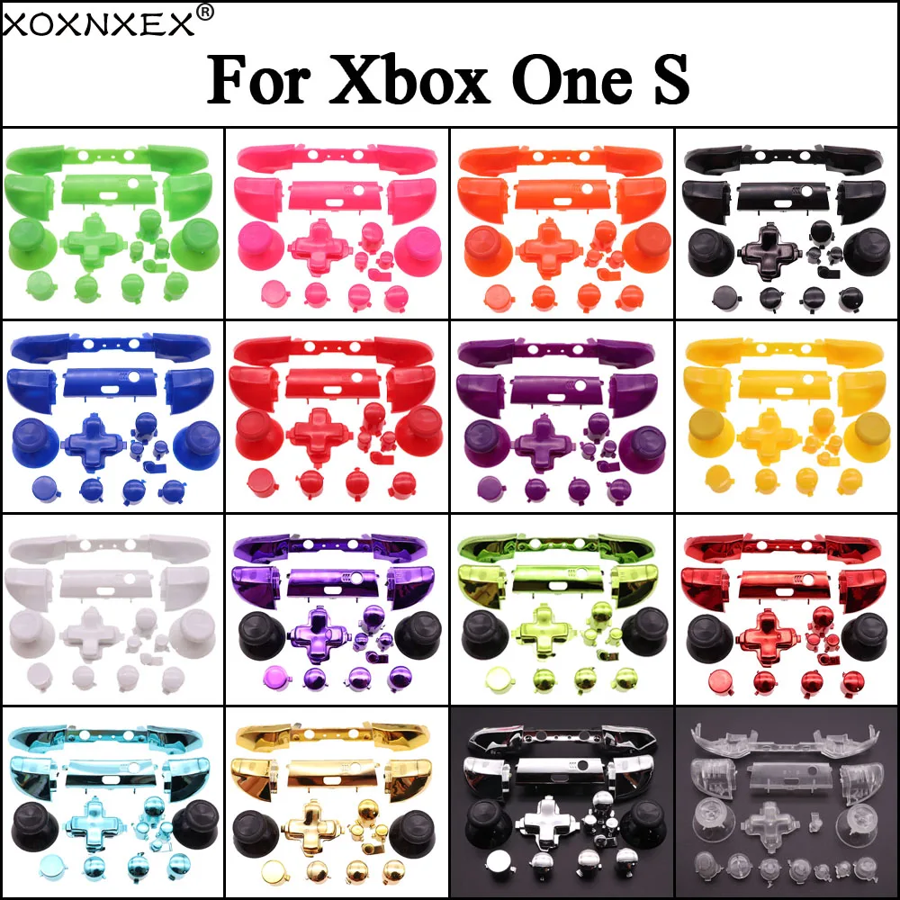 1set Full Chrome Taste Ersatz Für Xbox One S Griff Dpad ABXY Trigger Griffe stick Teile für Xbox One S schlank Controller Image