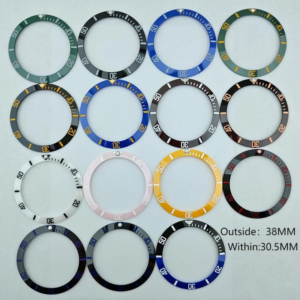 38mm * 30,5 MM Uhr Lünette Keramik Einsatz Ring Hang für 40mm Uhr Fall NH35 Tauchen Männer uhr Teil Zubehör uhrmacher werkzeuge Image