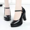 Frauen Nette Süße Slip auf High Heel Schuhe Frühling Casual Bequeme Pumpen Dame Schwarz Leder Schuhe