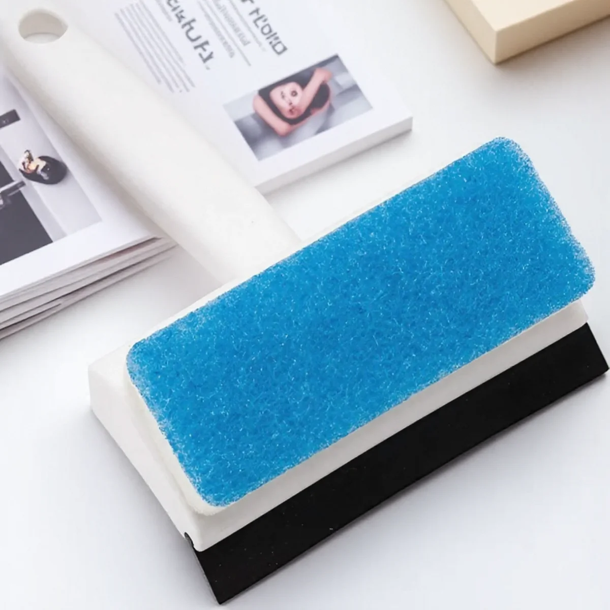 Doppelseitige Rasierpinsel aus Glas für Badezimmer, Fensterwischer, Schaber, Reinigungswerkzeug für Spiegel, Haushaltsreinigungszubehör Image