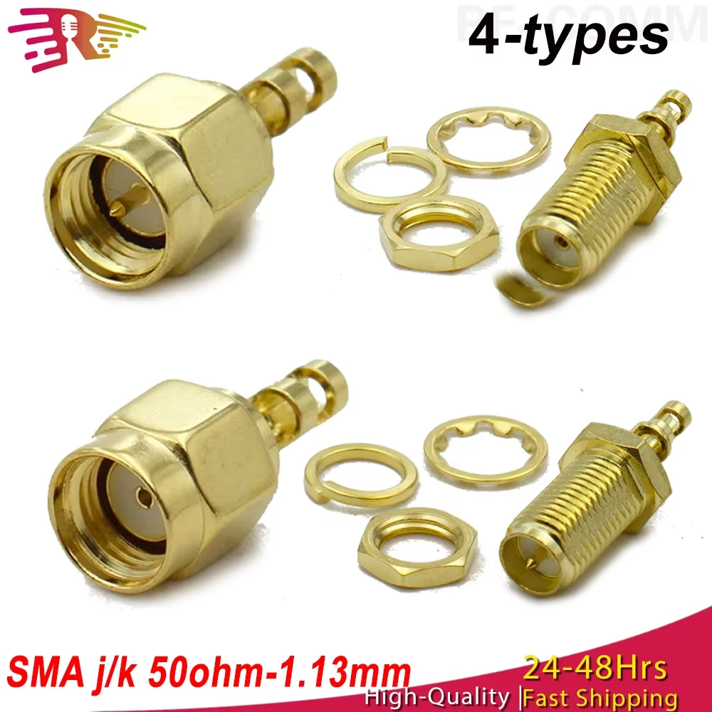 2/6 stücke SMA Männlich Weiblich RF Stecker RP SMA Mutter Schott Doppel Schärpe Flügel Fenster Stecker Gerade Kabel 50 Ohm Image