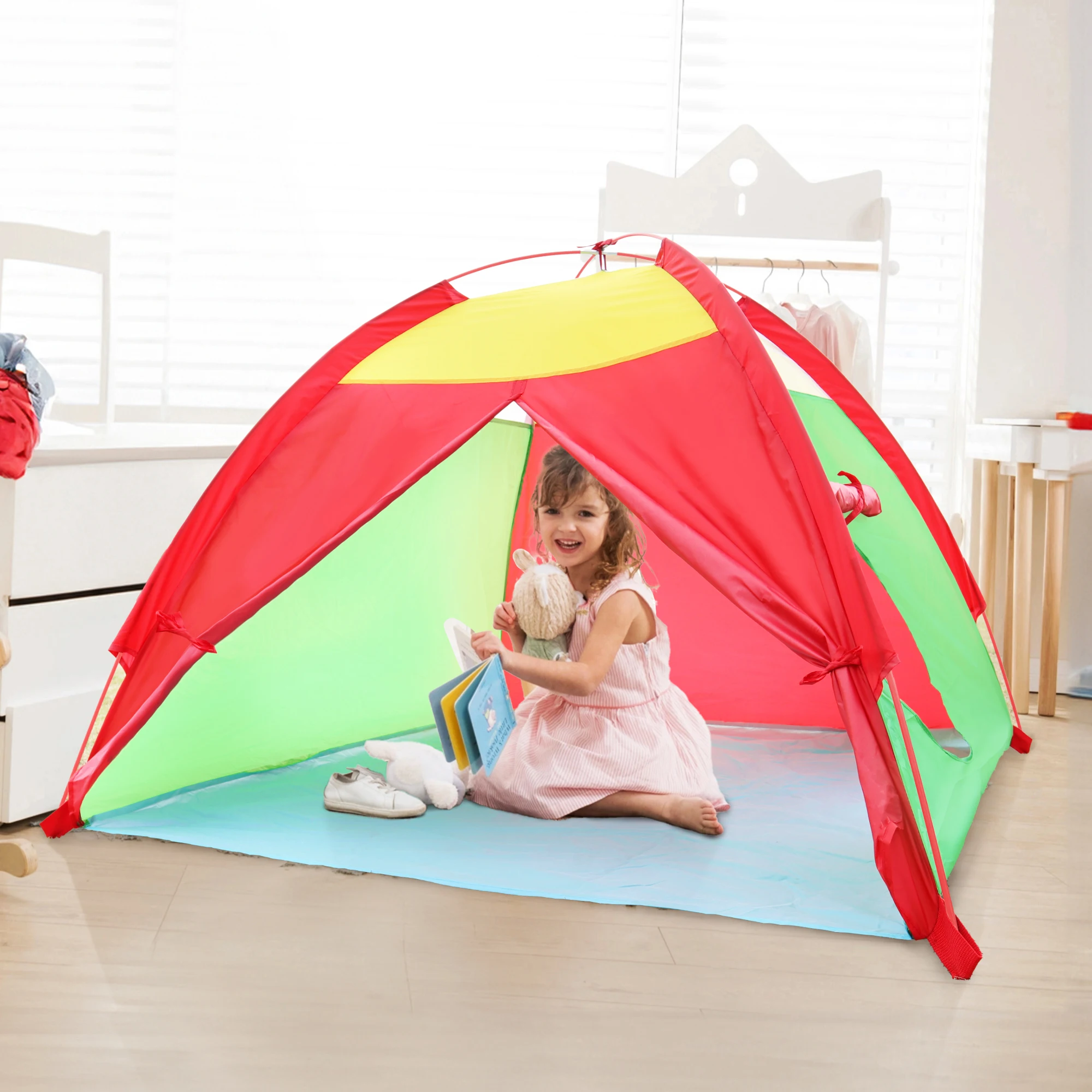 Kinderspielzelt, Kinderspielhaus für Jungen und Mädchen, fantasievoll, Pop-up-Strandzelt-Set für Kleinkinder für drinnen und draußen, lustiges Geschenk Image