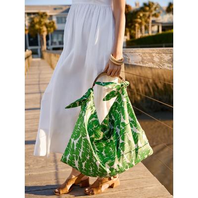 J.McLaughlin Women's Courtney Scarf Handbag in Banana Leaves Off White/Green
