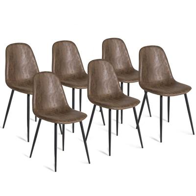 Idmarket - 6er-Set Vintage dali Esszimmerstühle in braun Image