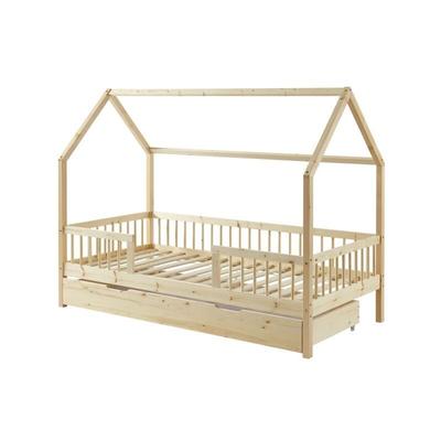 Hochbett mit Rausfallschutz und Schublade Aventure Beige 90x190 - Laïba Kids Image