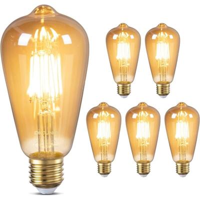 Vintage E27-Glühbirne, dekorative LED-Edison-Glühbirne, warmweißes Bernsteinglas 2700 k, nicht Image