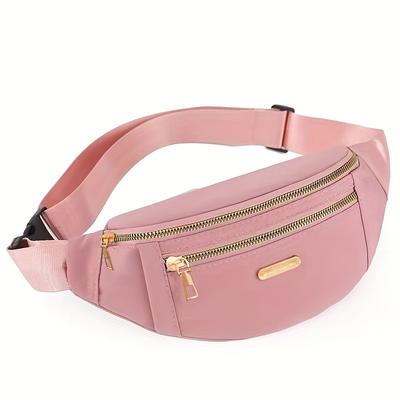 TEMU Durable Build, Versatile Black Fanny Pack For Men And Women - Adjustable, Casual Waist Bag With Multiple Zip Compartments For Sports, Cycling, And Outdoor Activities Image