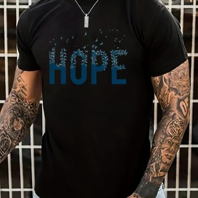 "TEMU " Graphic Men's T-shirt - Casual Crew Neck, Short Sleeve, Lightweight & Comfy For Summer - Machine Washable" Image