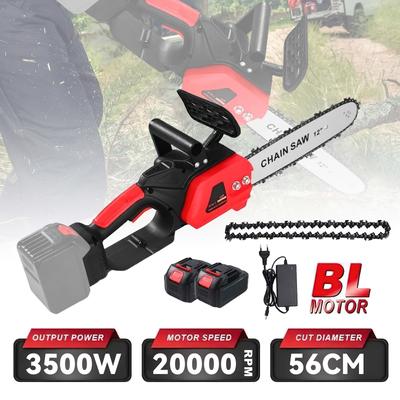 TEMU Cordless Electric Saw For Home Use, Handheld Electric Chainsaw, Portable Electric Saw, Rechargeable Woodworking Saw With 2 Batteries Image