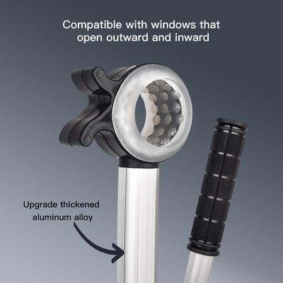 TEMU Aluminum Alloy Manual Window Opener, 0.8m Adjustable Length, Handle, Indoor & Outdoor Use, Ideal For Home, School & Office Ventilatio Image
