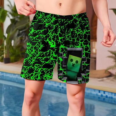 TEMU Boys' Stylish Swim Trunks, Beach Shorts For Boys, Casual Quick-dry Shorts Made From Lightweight Fabric. Image