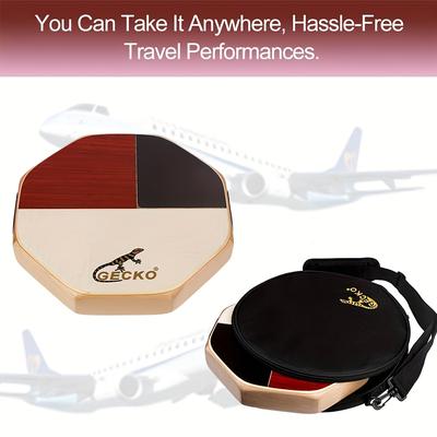 TEMU Gecko Portable Cajon Travel Box Drum, Hand Percussion Instrument With & Bongo , , Includes Carry Bag Image