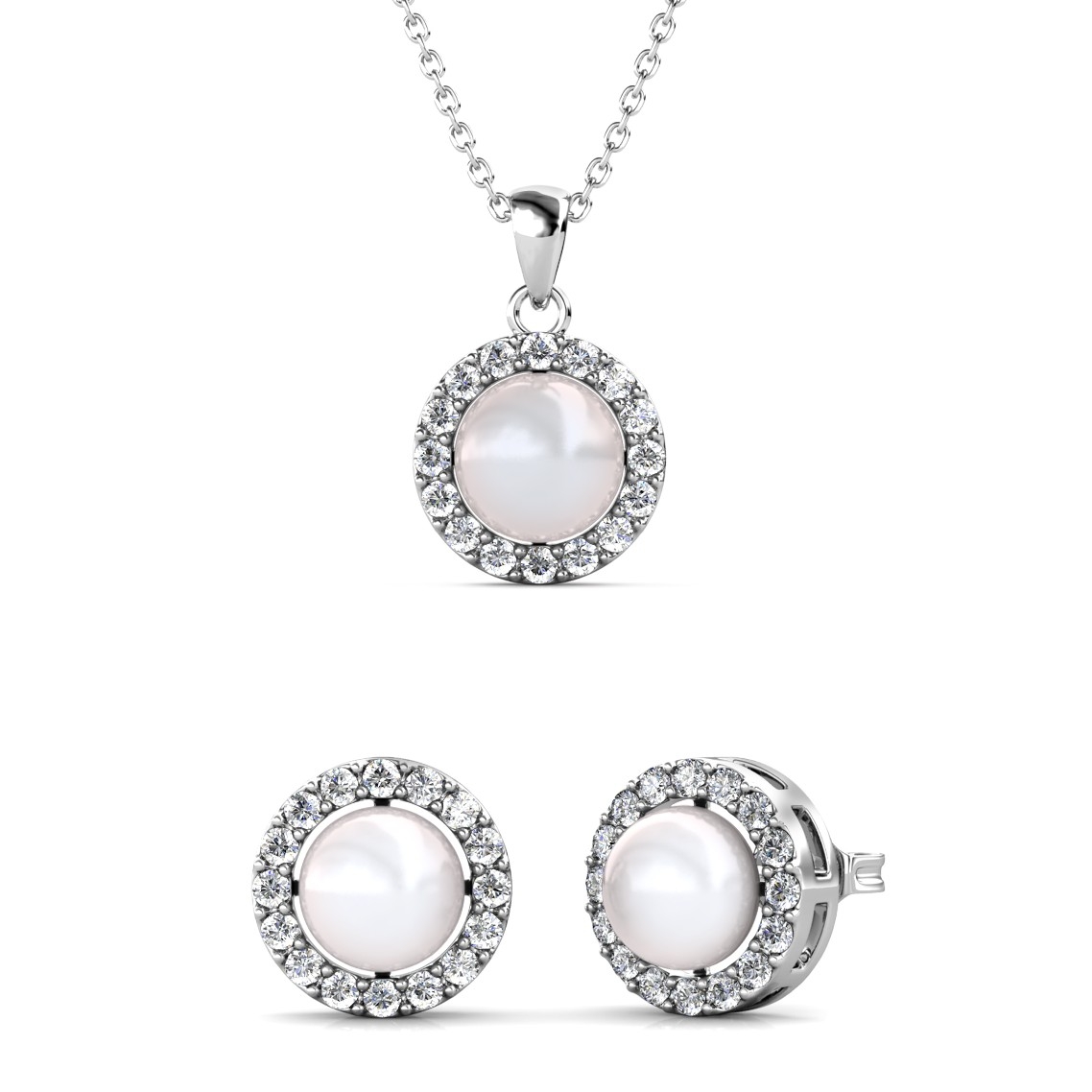 Perlen-Reifen-Sets - Silber und Kristall