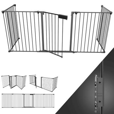 TEMU Fireplace Safety Gate With Door 310 Cm Metal Stove Safety Gate Playpen Playpen Barrier Gate Animal Safety Gate Door Safety Gate, 5-piece (65 X 75 Cm Each) Image