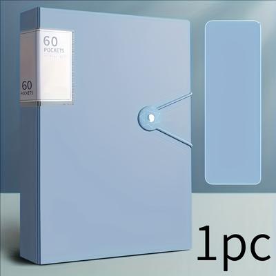 TEMU 1pc A4 Pocket Folder With 60 Pockets, Design - Made Of Pp Material, Convenient For Storage And Organization. Suitable For Office, Dormitory, Bedroom, Portable Folder With 1-4pcs Image
