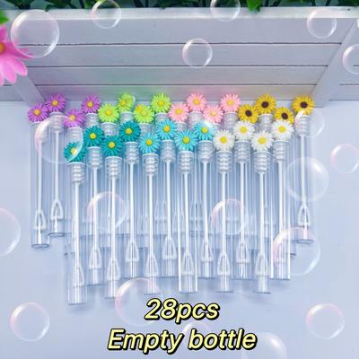 TEMU 28pcs Wedding Bubble Sticks Empty Bottle Set Suitable For Party Decorations, Bridal Shower/wedding Anniversary/birthday Graduation Celebration Favors And Guest Gifts Image