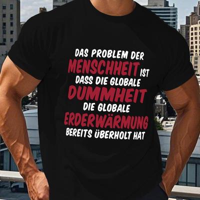 TEMU Mens Summer T-shirt With German Humor, Short Sleeves Image